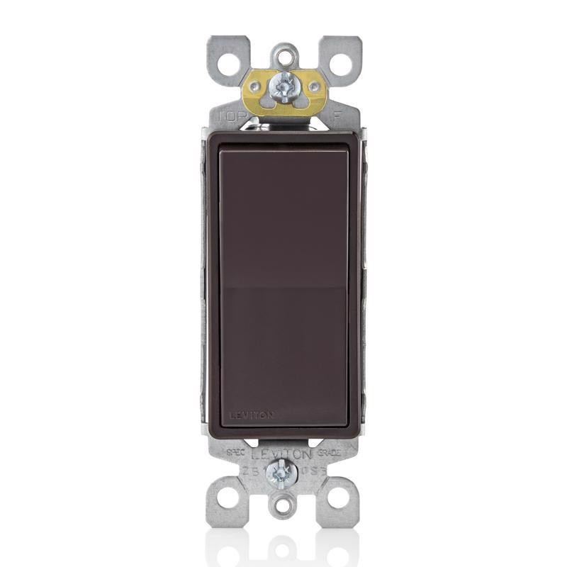 Leviton 070-5601-02 15A Brown Residential Grade Decora AC Quiet Rocker Switch