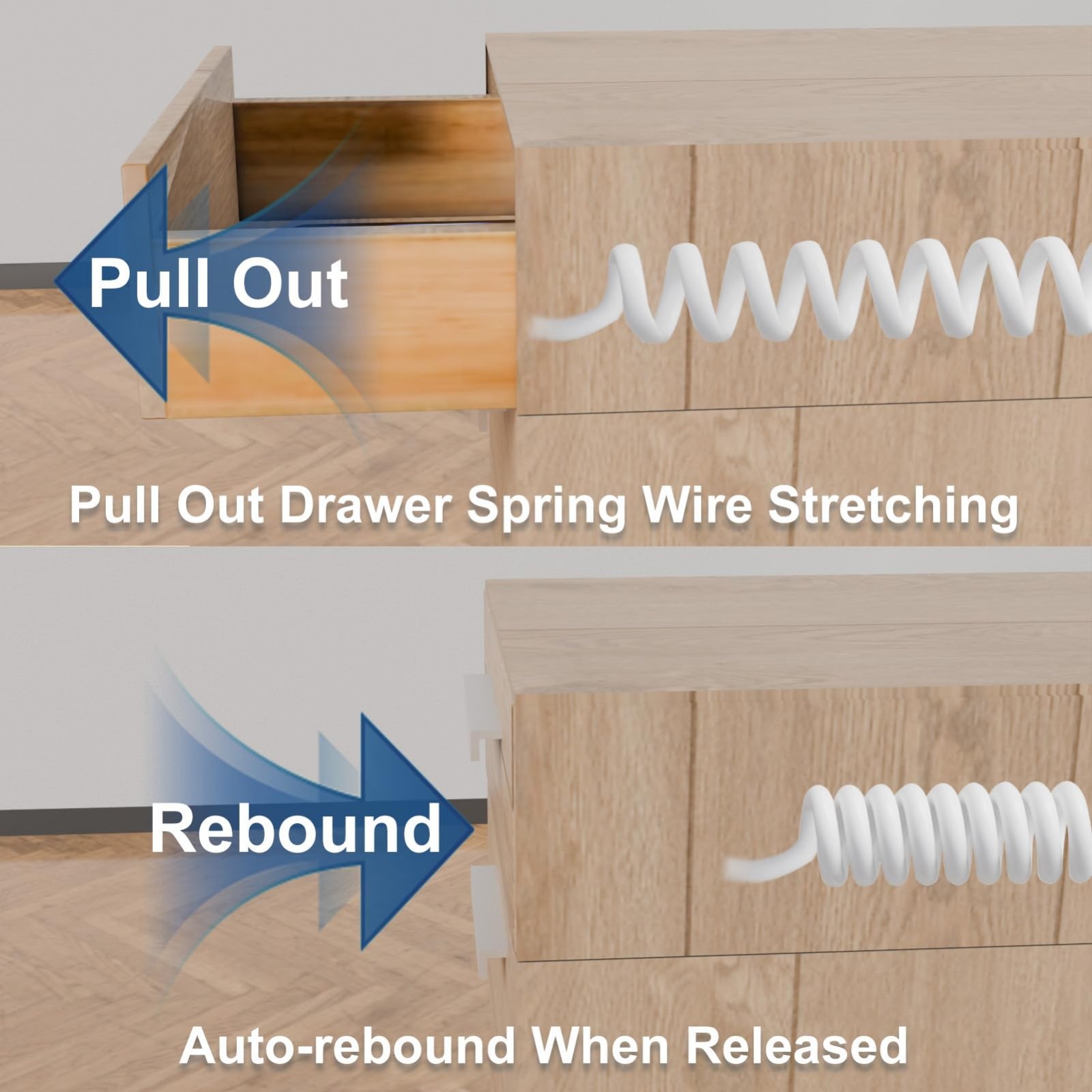 In-Drawer Outlet Kit with 2 AC 15Amp Outlets & USB Ports for Home Organization