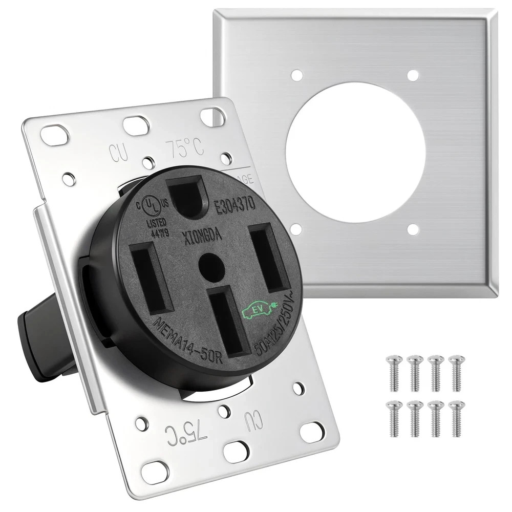 HBL9450A Straight Blade Device Socket, RTP， 3-Pole 4-Wire System, 50A 125/250…