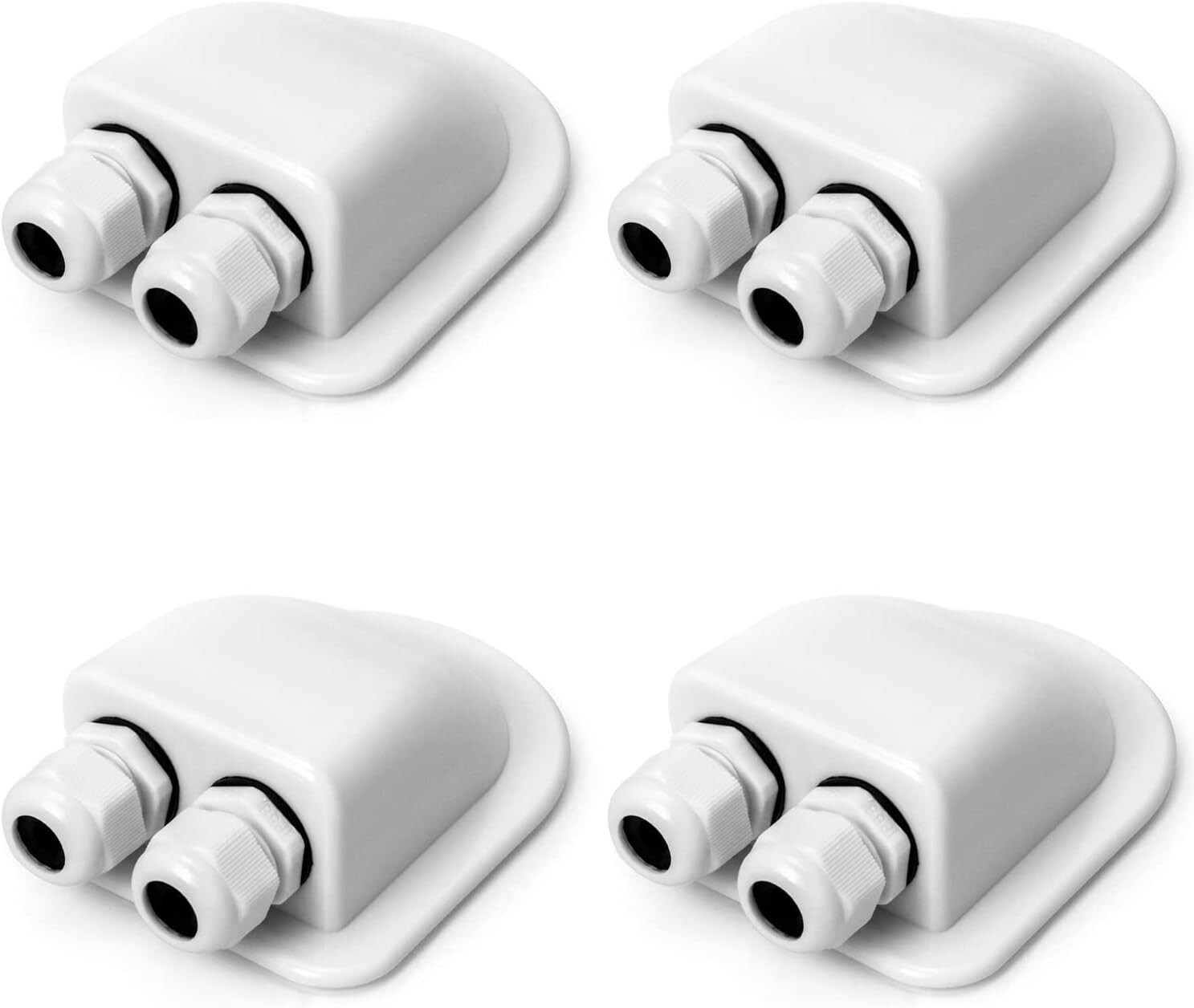 4 Pcs IP68 Waterproof ABS Solar Double Cable Entry Gland-Weather Resistant Dual