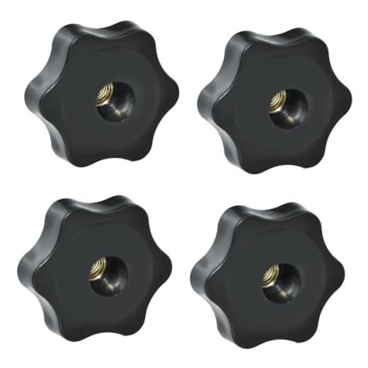 4 Pcs 1/4″-20 Inch Black Nylon Screw-On Type Thru Threaded Perforate 38#1/4