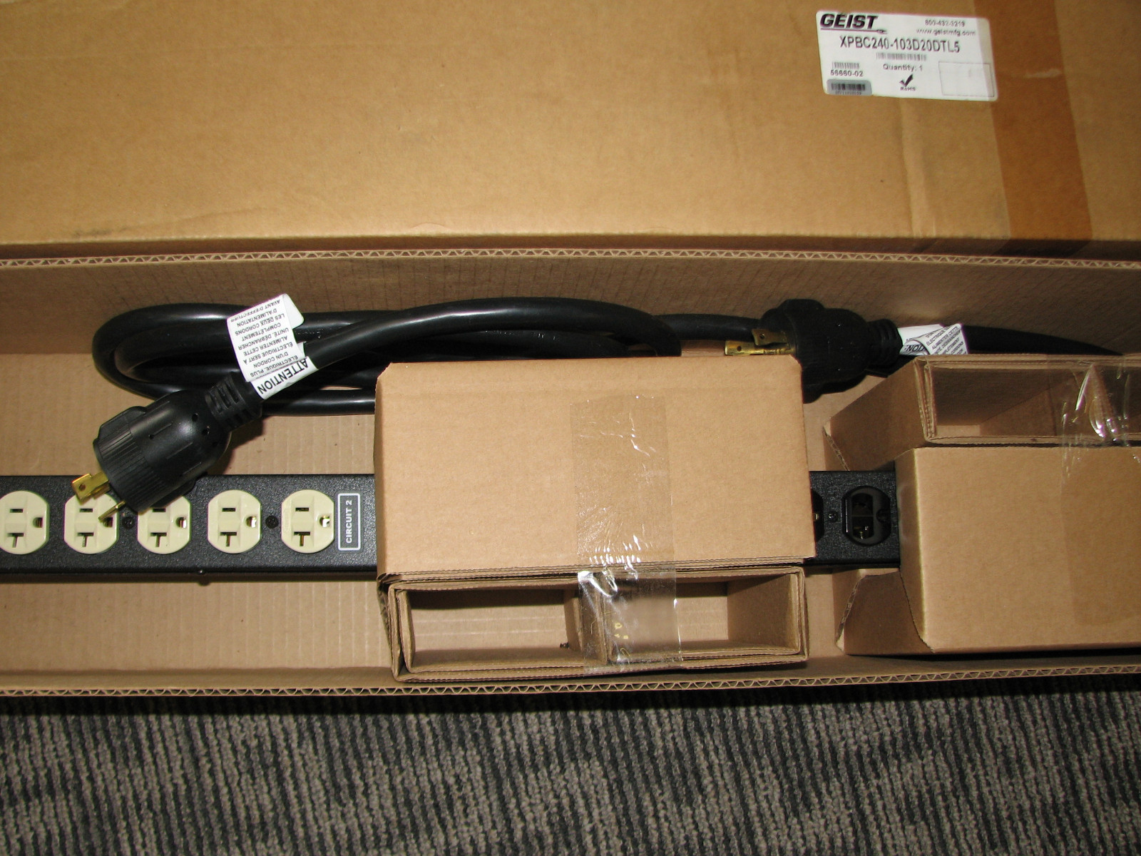 GEIST XPB240-103D20DTL5 66″ Dual 30 Amp Circuits 24 Outlets Power Strip