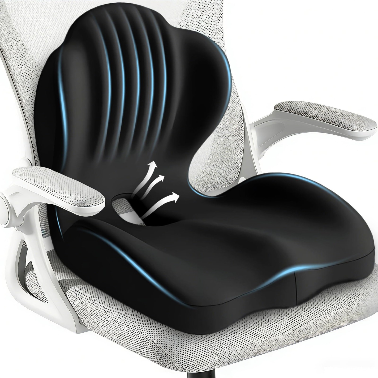 Seat Cushion for Office Chair and Car, L-Shaped Ergonomic Seat Cushions,Memory F