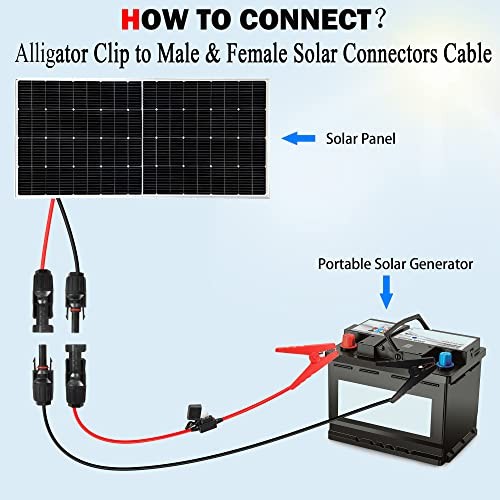 12AWG Solar Panel Connector Cable to Battery Clip – Solar Panel Connector Cable