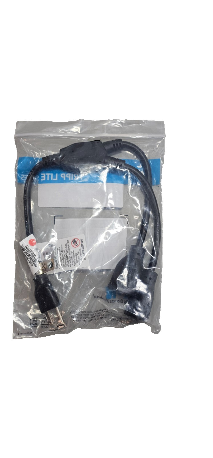Tripp Lite Power Extension Cord Y Splitter Cable 13A, 16AWG, 5-15P To 2x 5-15R