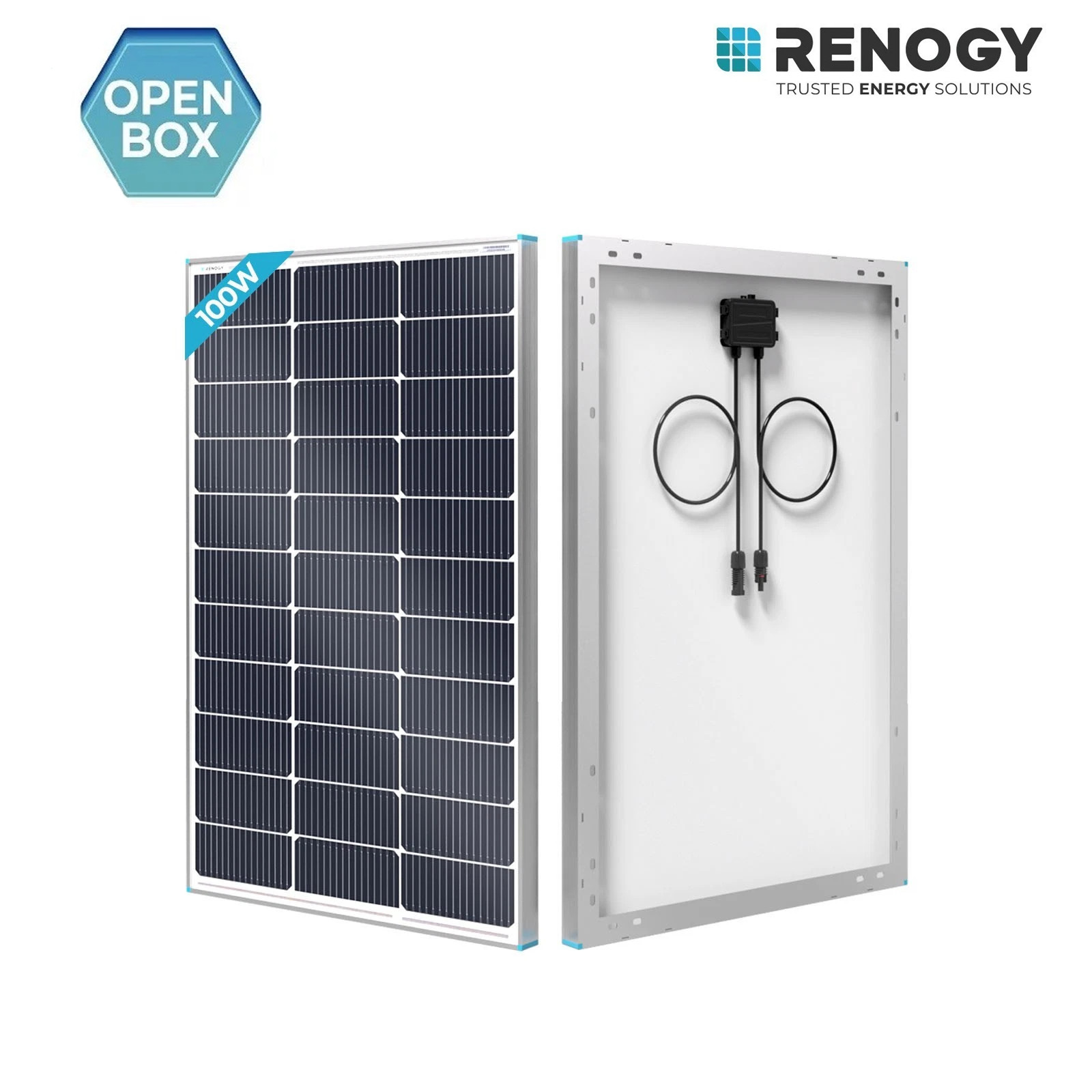 Open Box Renogy 16BB N-Type 100W Solar Panel PV Off-Grid Power Module For RV