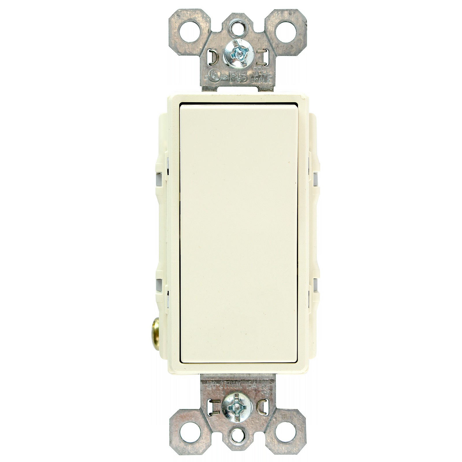 PASS & SEYMOUR TM874-LA TRADEMASTER 4-WAY DECORA SWITCH 15A 120/277V LT ALMOND