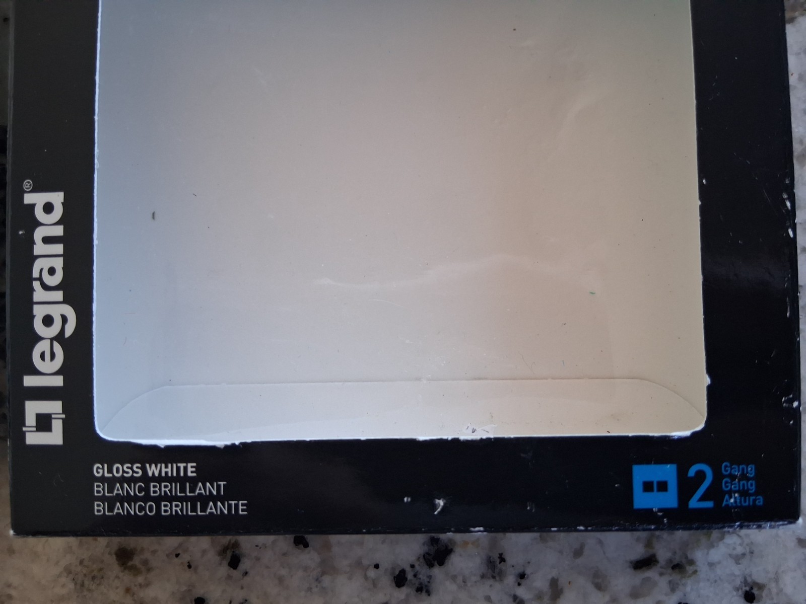 Legrand Adorne AWP2GWH4 2 Gang Wall Plate 1 Glossy White NEW NOB
