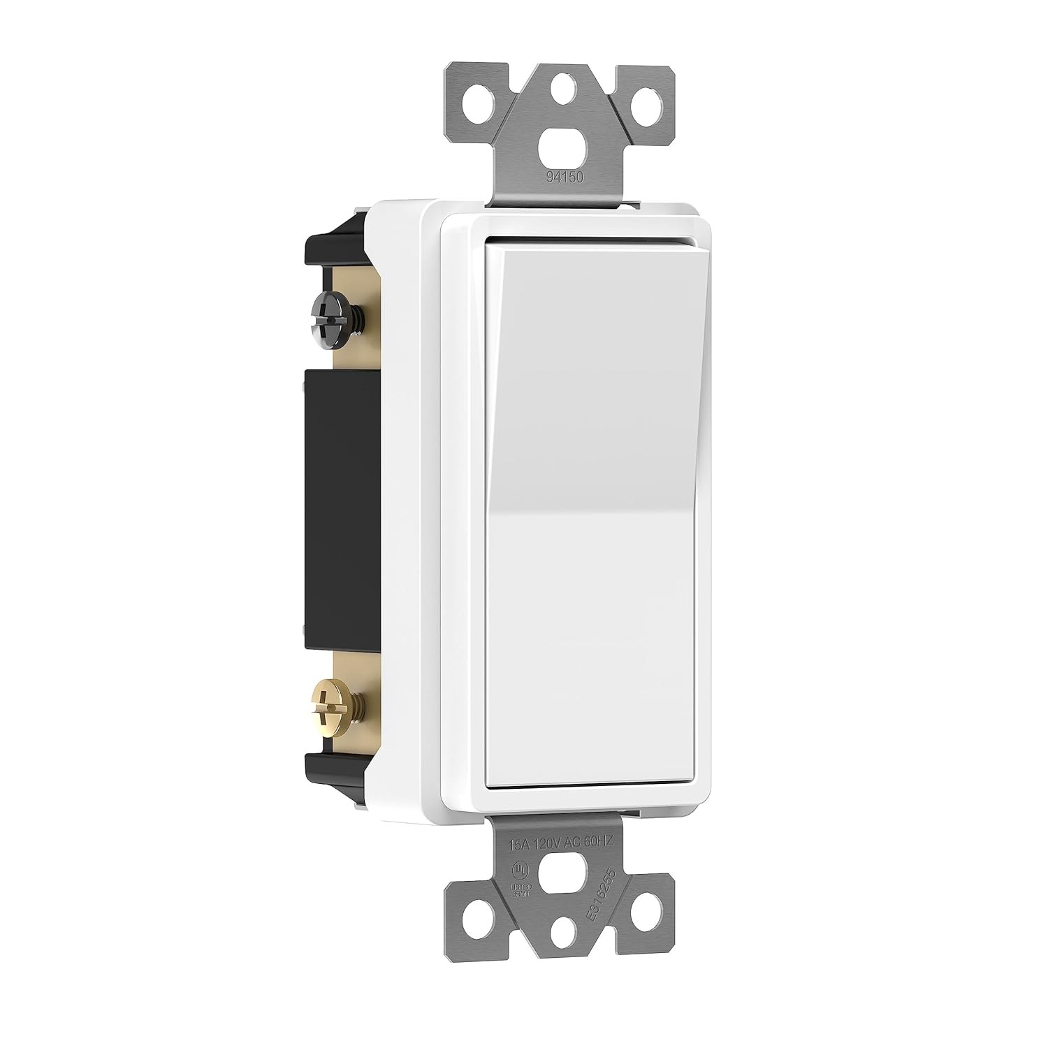 4-Way Decorator Paddle Rocker Light Switch, Clamp Down Wiring, Grounding Screw,