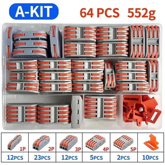 SPL2/3/4/5 Quick Wiring Terminal, PCT Parallel Wire Connector Junction Box, 1‑in