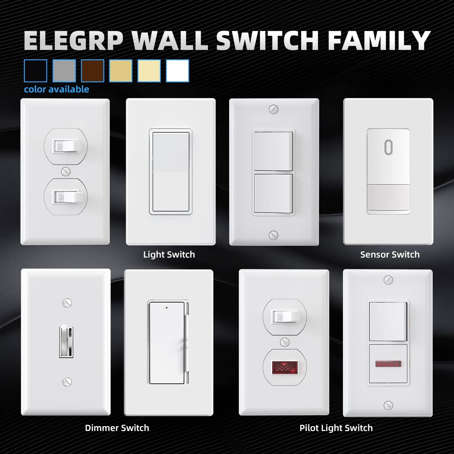 15 Amp Matte White Rocker Switch – Sturdy Design with Wall Plate, 10 Pack