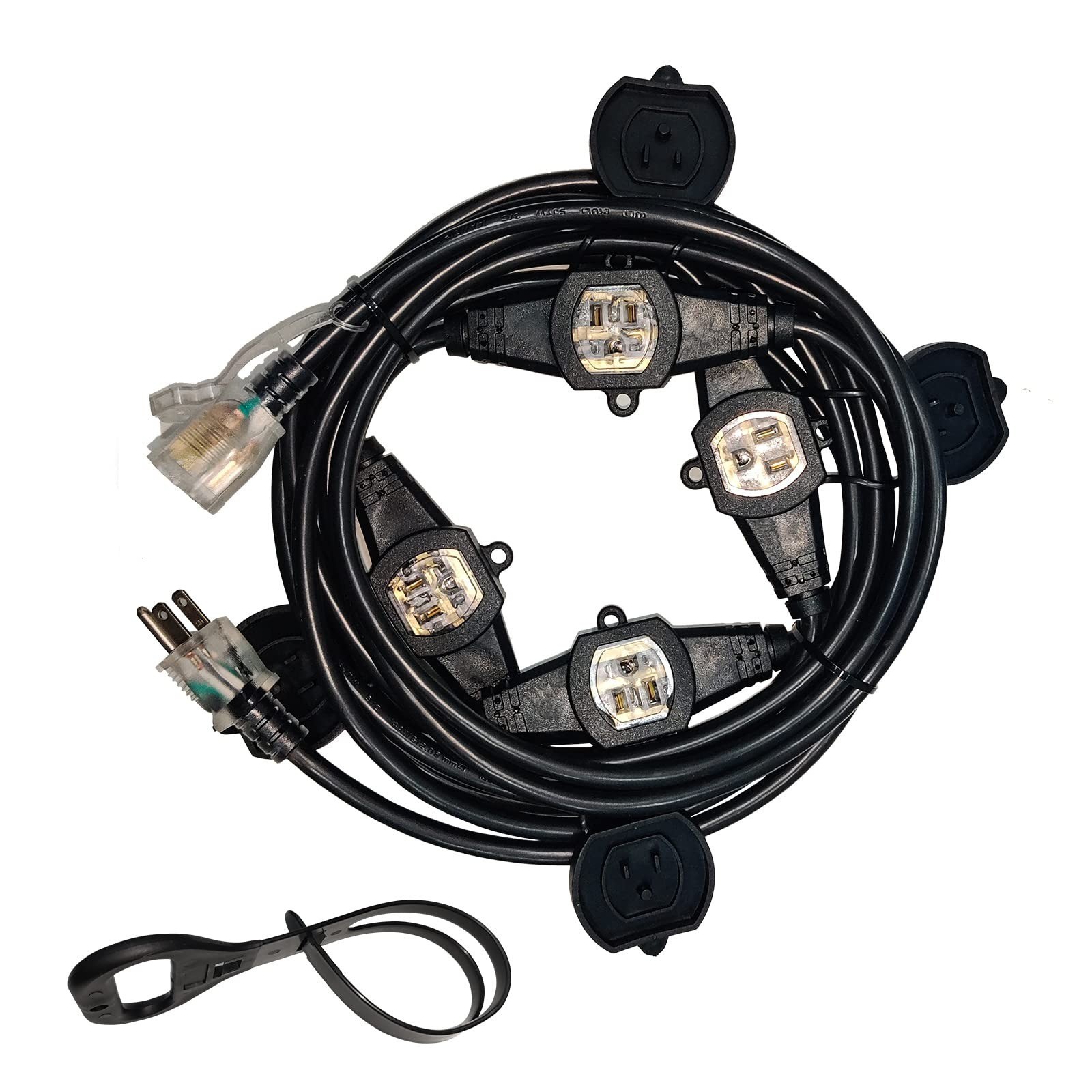 25ft Power Extension Cord 3 Prong 12 Gauge SJTW Cable 15A 125V Black