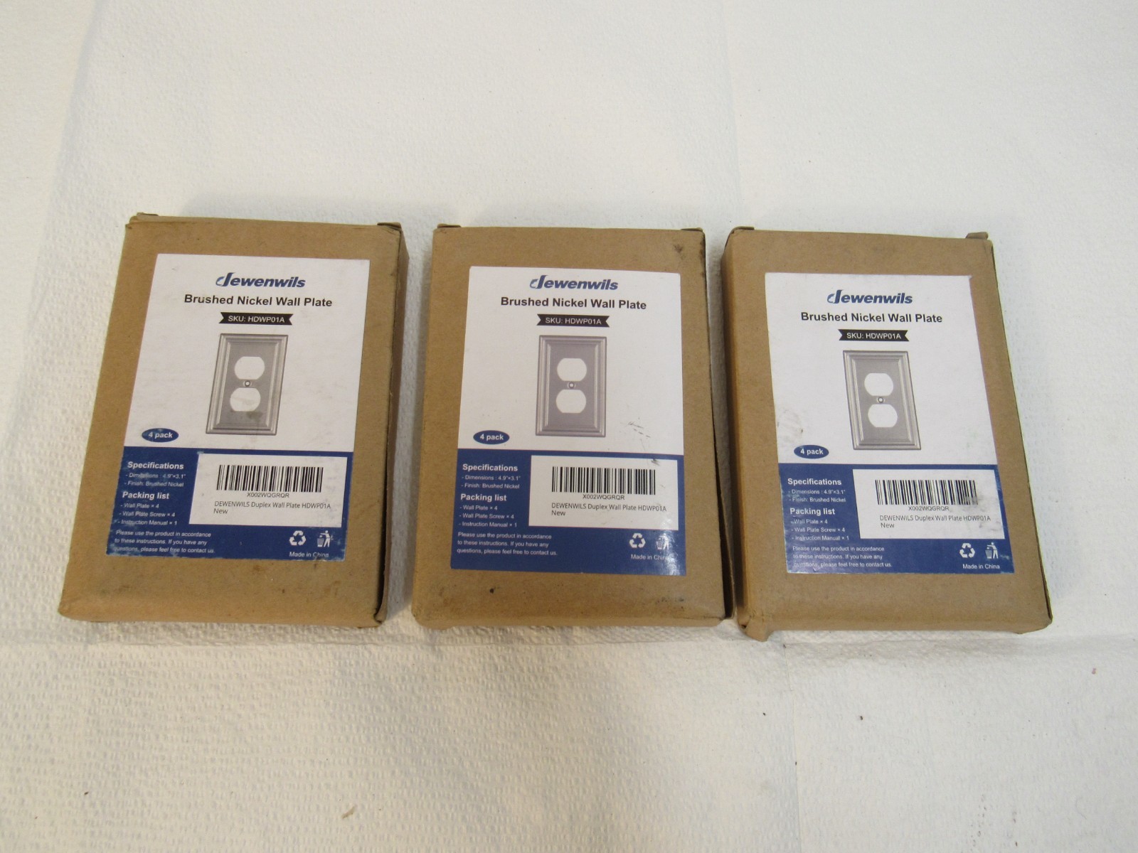 Dewenwils Brushed Nickel Duplex Wall Plate HDWP01A Lot of 3 Packs of 4