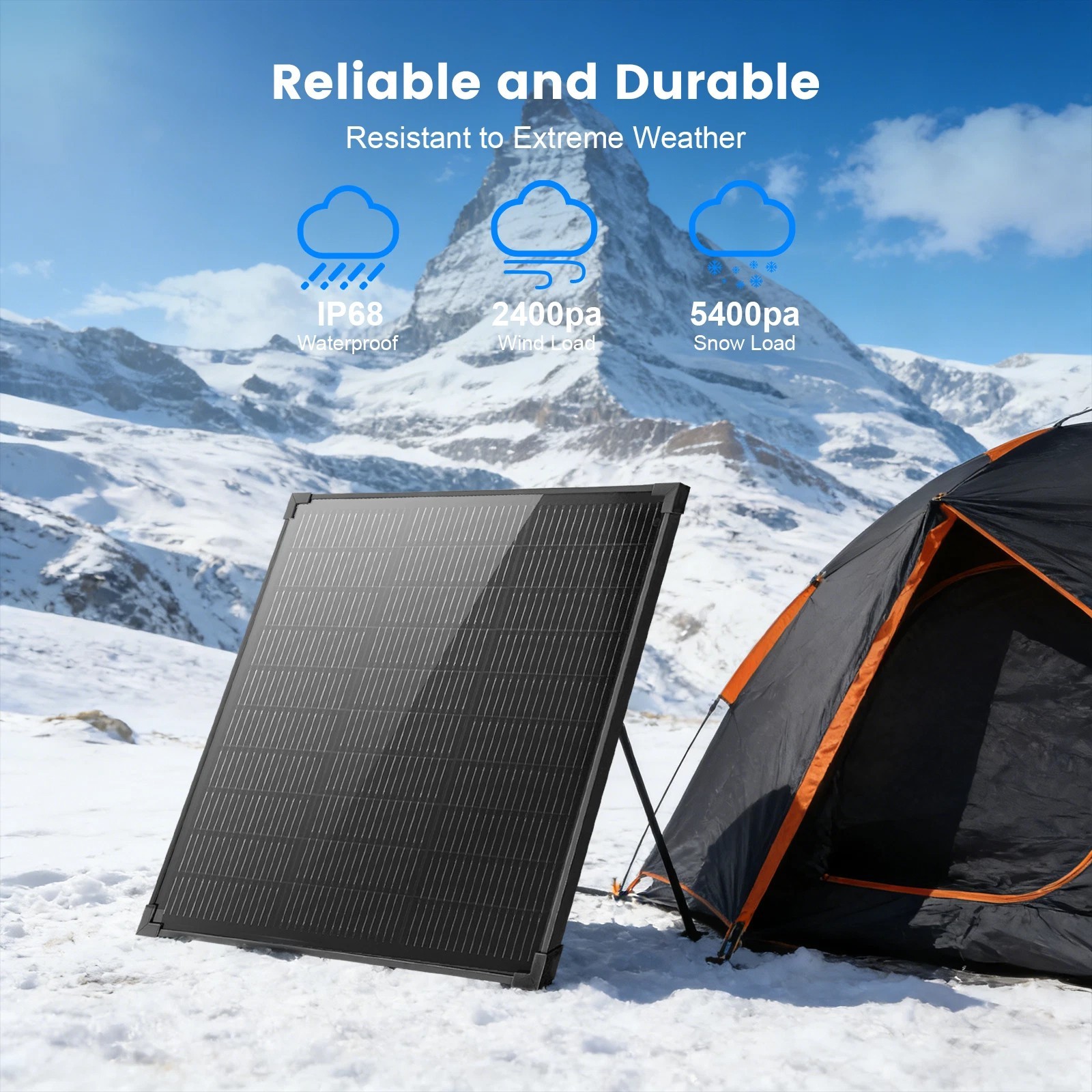 50W 12V Monocrystalline Solar Panel Kit Off-Grid Battery Power RV Home Boat US