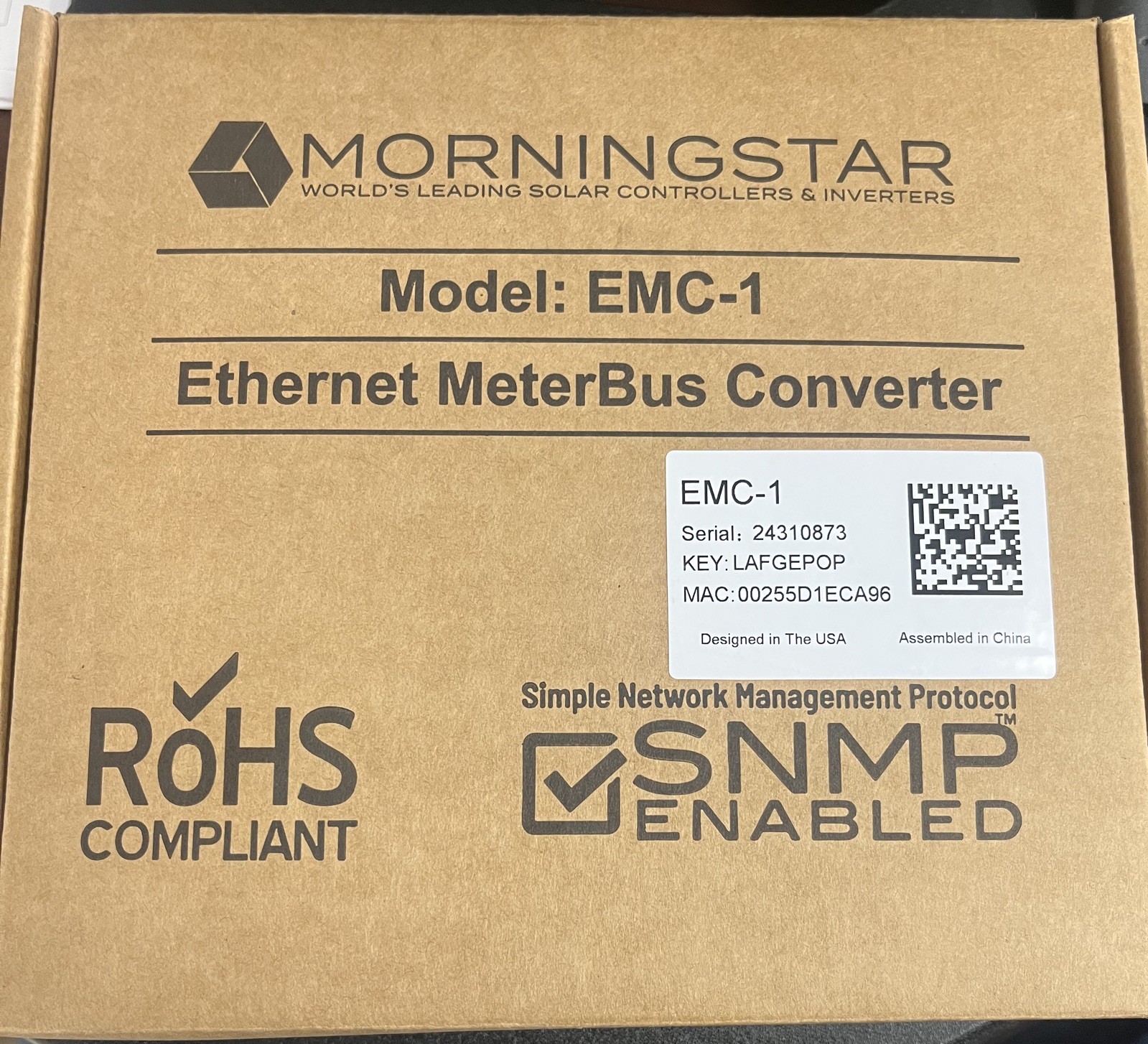 Morningstar EMC-1 Ethernet MeterBus Converter