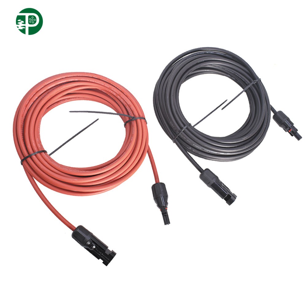 30 FT 10 AWG Black + Red Solar Panel High Quality Extension Cable Wire Connector
