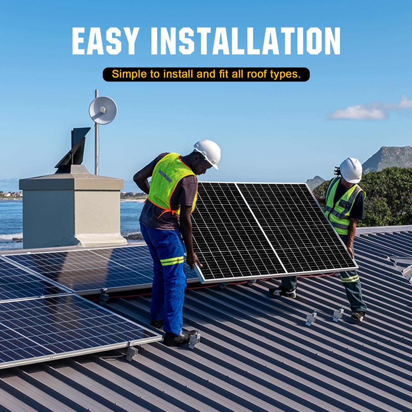 100W Watt Monocrystalline Solar Panel 12V Charging Off-Grid Battery RV Home Boat