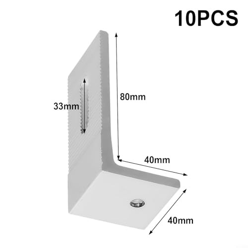 1/4/10Pcs Aluminum Alloy Solar Panel Mounting L Brackets, 90 Degree Angle 10pcs