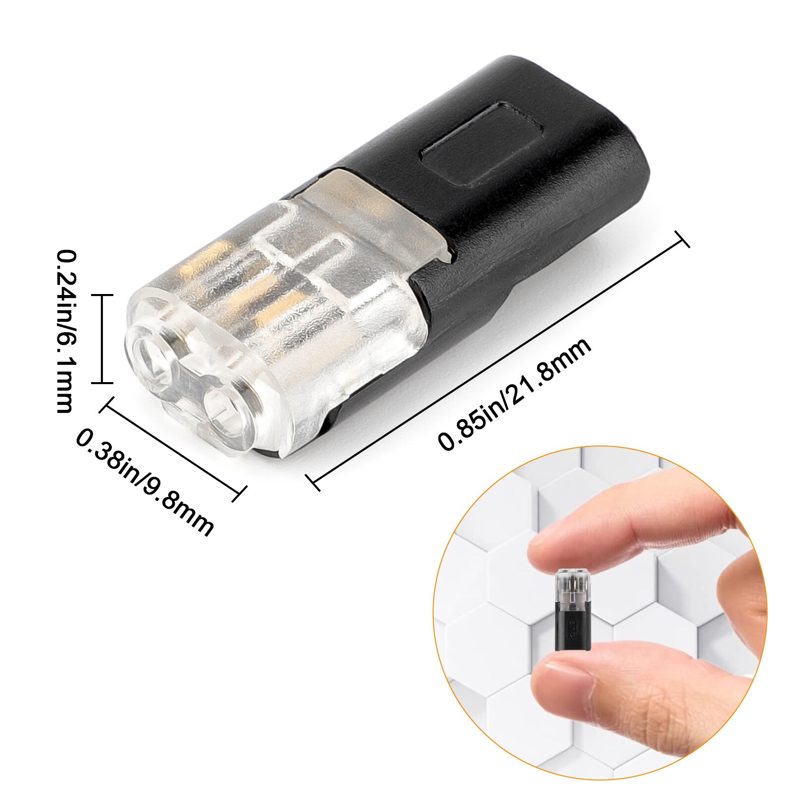 100 pcs Double-Wire Plug-in Connector,Cable Clamp with Locking Buckle, AWG 18-22