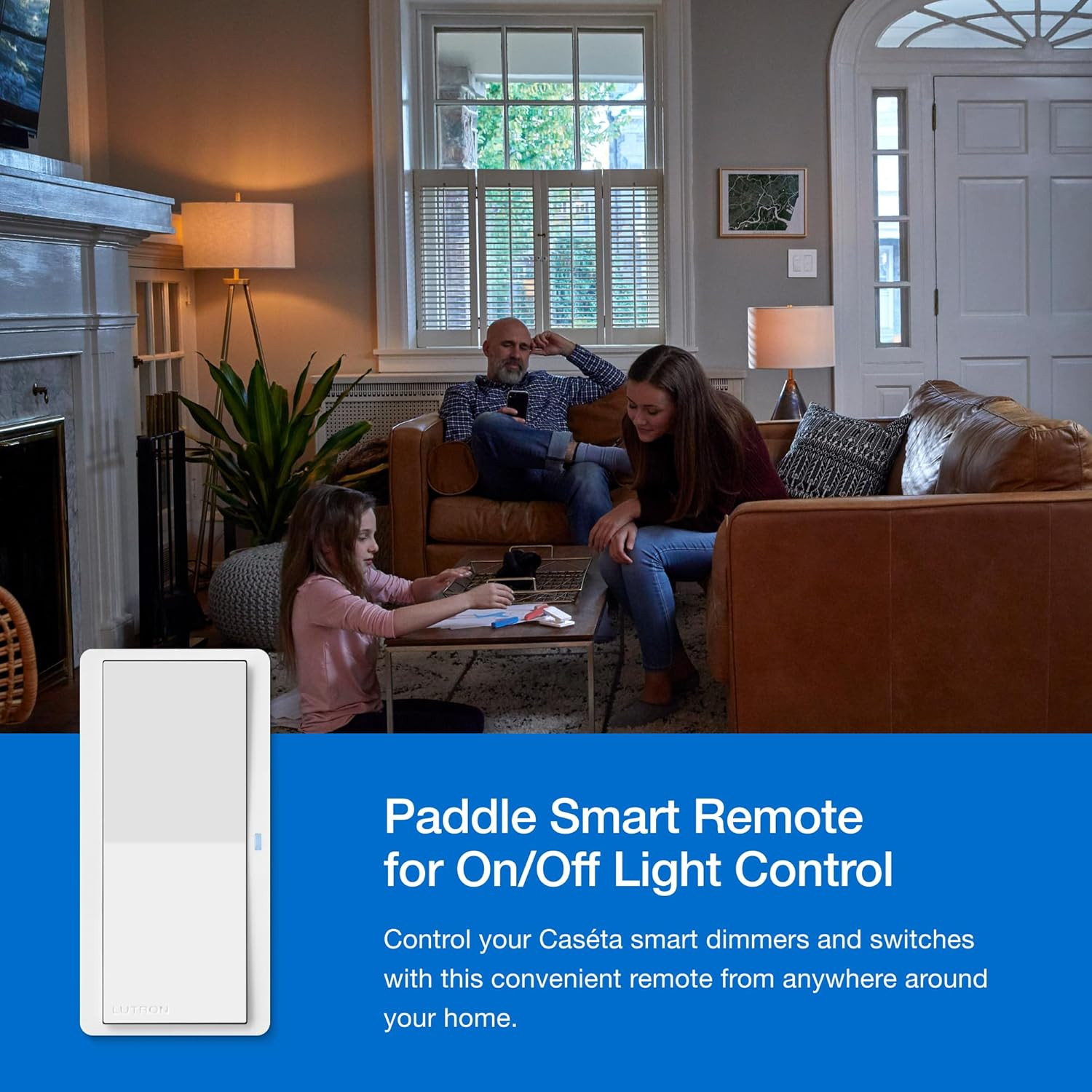 Paddle Pico Remote for Caseta Smart Dimmers/Switches, On/Off Control, for Table