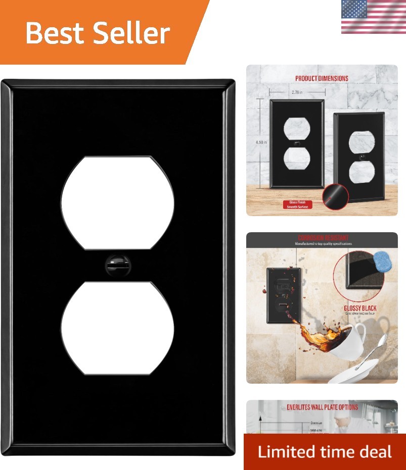Corrosion-Resistant Powder Coated Metal Wall Plate – Sophisticated Black Finish
