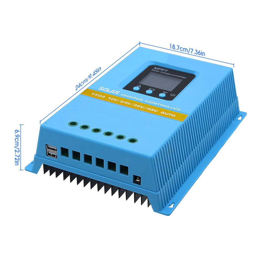 Upgraded 150A MPPT Solar Charge Controller 12V/24V/36V/48V Battery PV Regulator