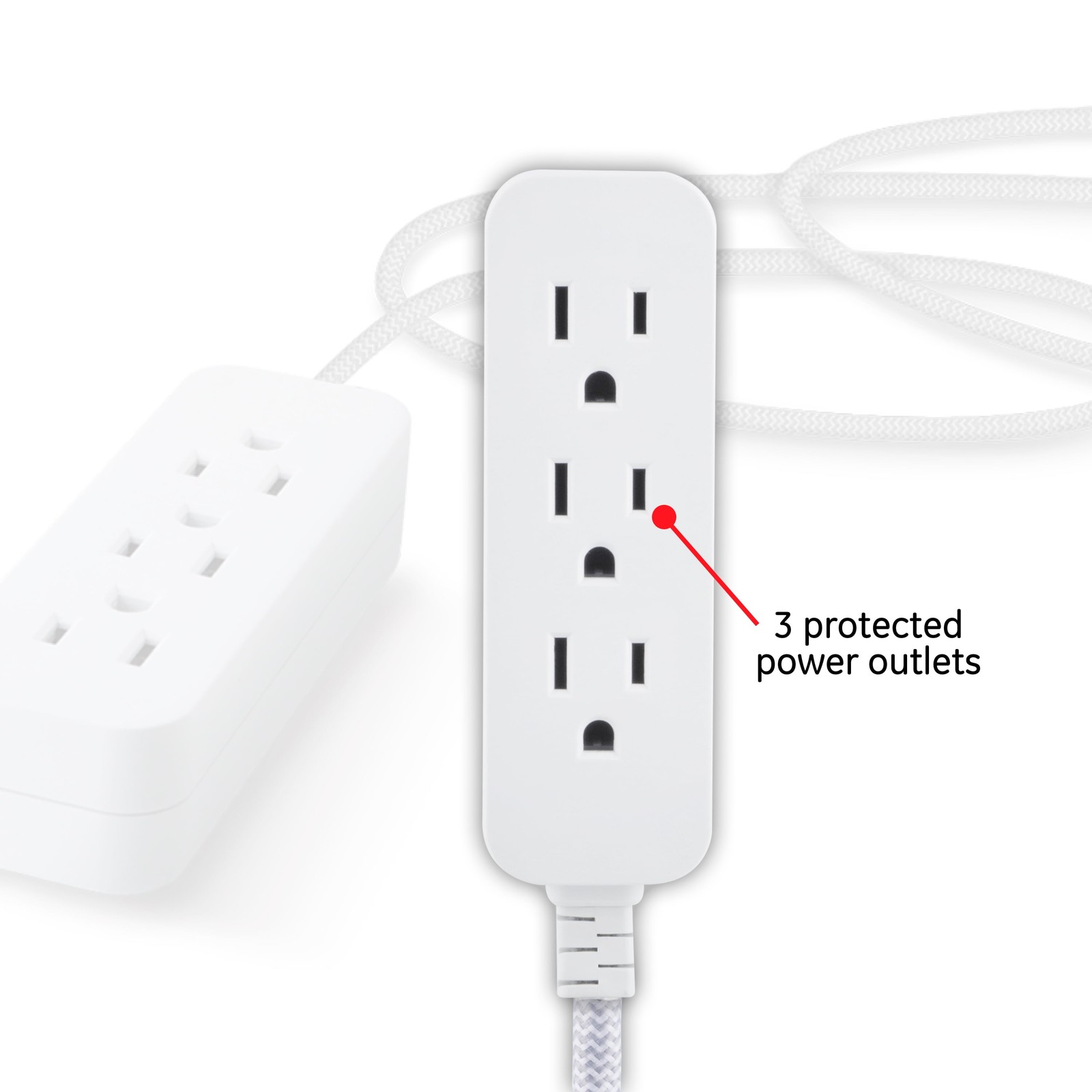 10ft. 3-Outlet Extension Cord, White/Gray – 39624