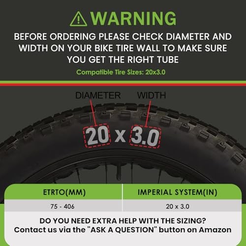20×3 Bike Tube with Schrader Valve – Heavy Duty Butyl Rubber Inner Tube for