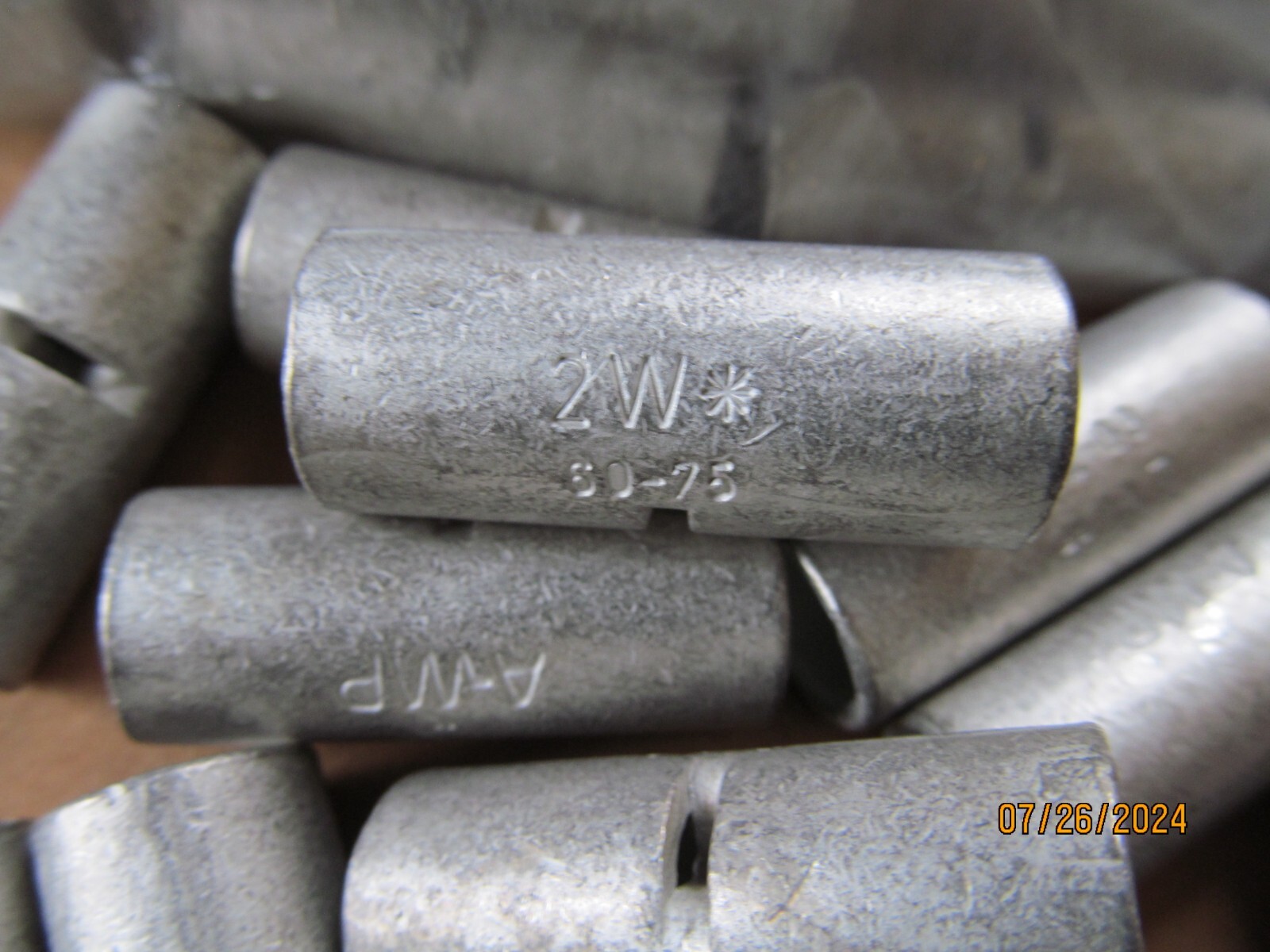 “LOT OF 8” A-MP 2W* Butt Splice Wire Cable Connectors, Copper w Tin Plating