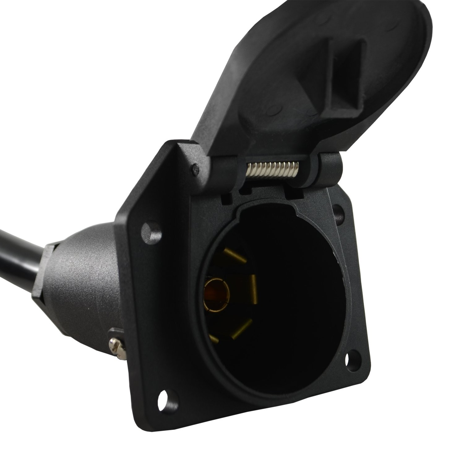 7way Inline Trailer Extension Cord Black 6 Feet