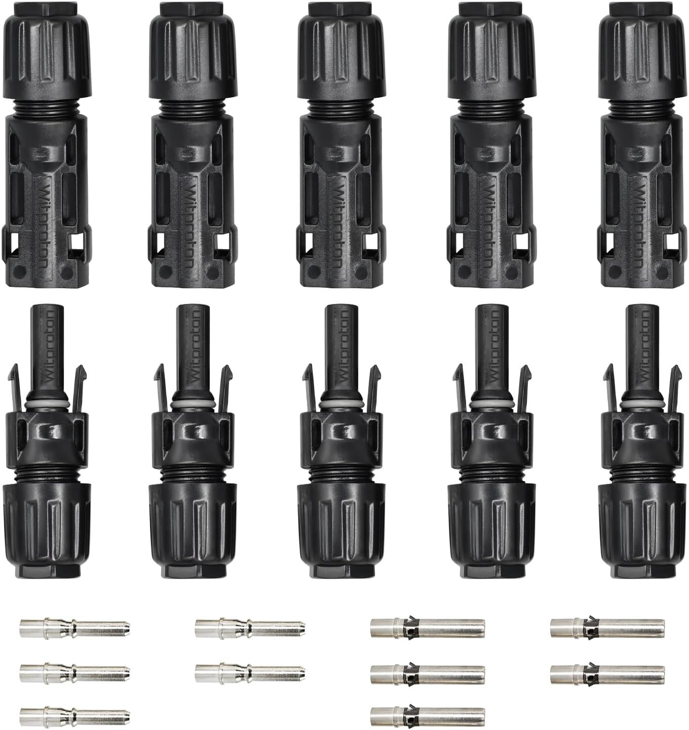 IP68 Waterproof 1500V 70A Solid Tinned Copper Terminal 8AWG Solar Connectors