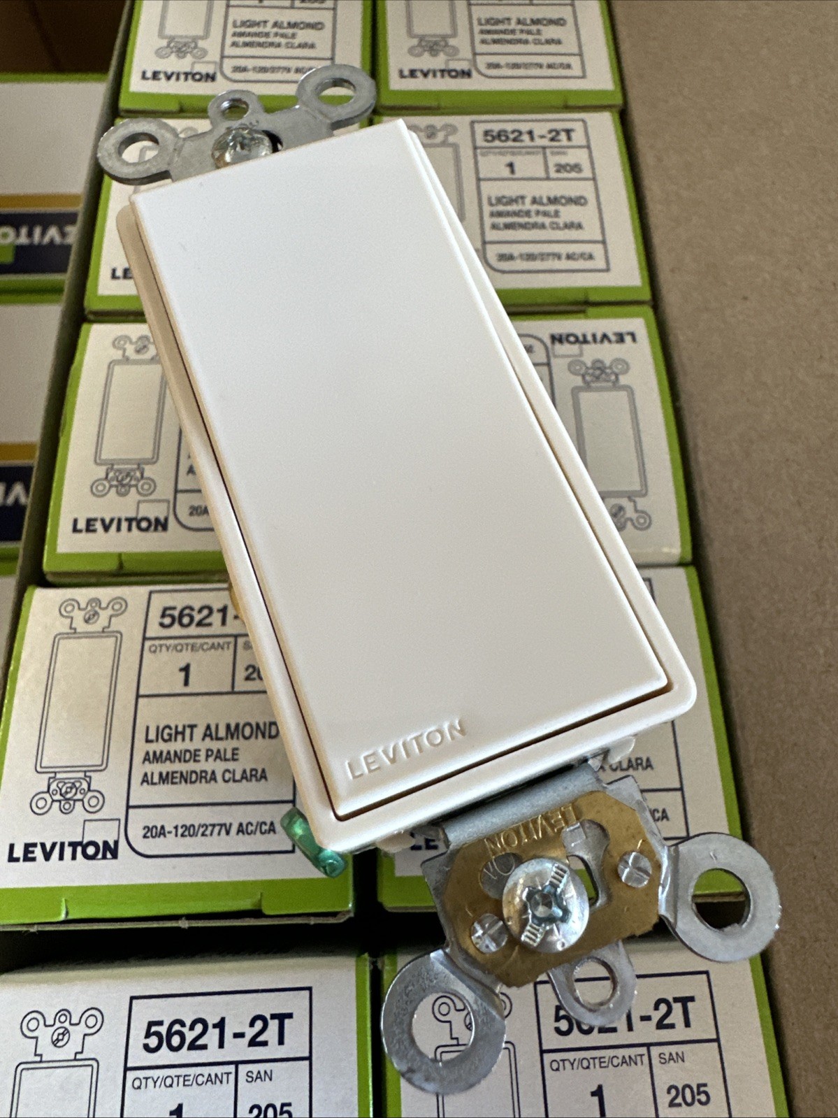 🔴(QTY 2) Leviton 5621-2T Decora Plus Rocker Switch, Single Pole, Light Almond‼️