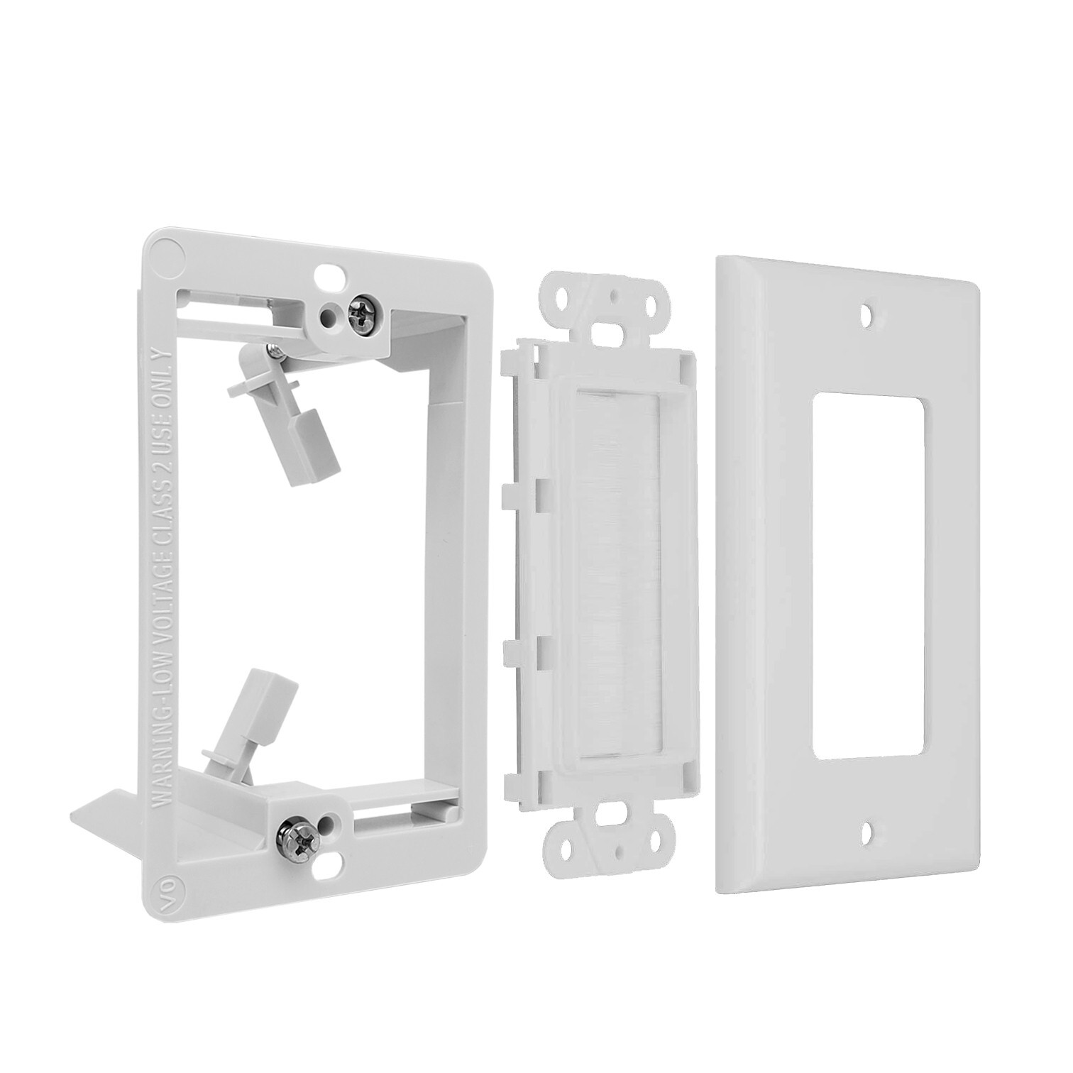 Brush Single Gang Wall Plate With Low Voltage Flush Mounting Bracket 1 2 5 Lot