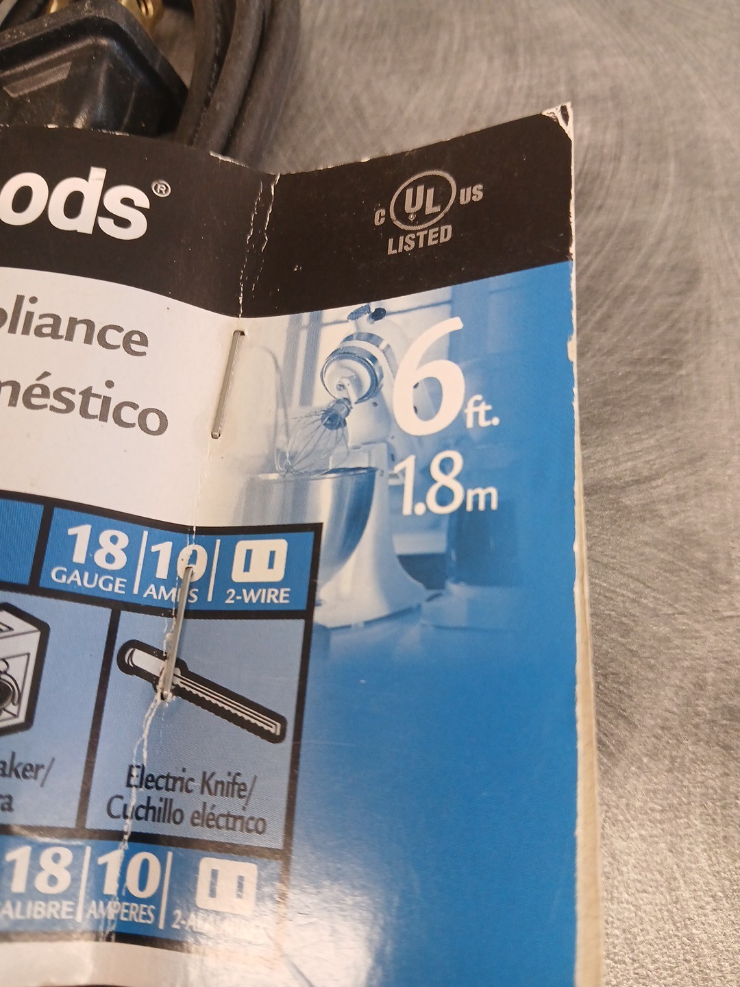 Woods 6 Ft. Mini Plug Appliance Cord 0294 Black 18/2 – 10A / 125V / 1250W *NEW*