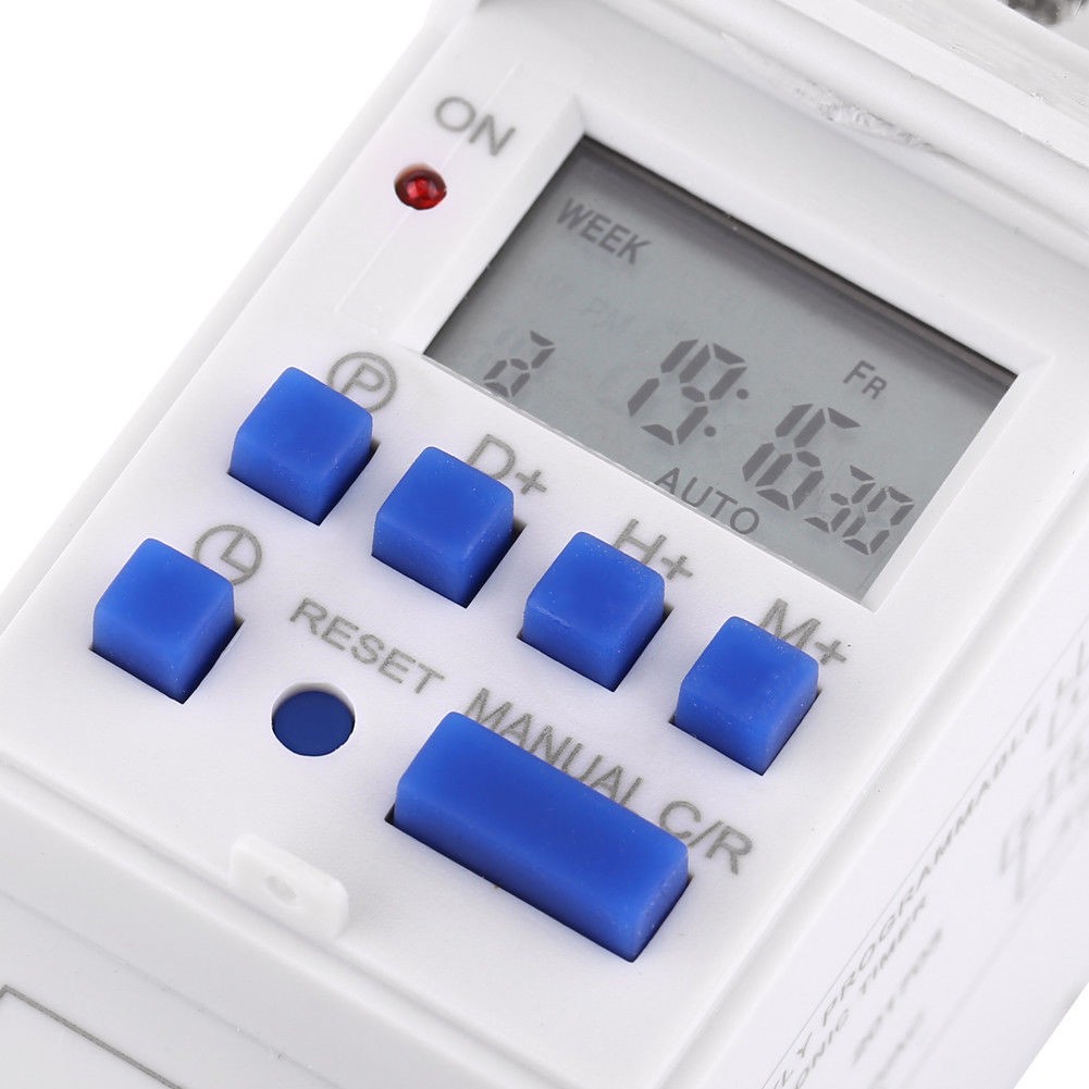 2 Pole Time Switch 220VAC, 7 Day 24 Hr Timer 50A, 30A, 40A Lights, LED Pump DIN