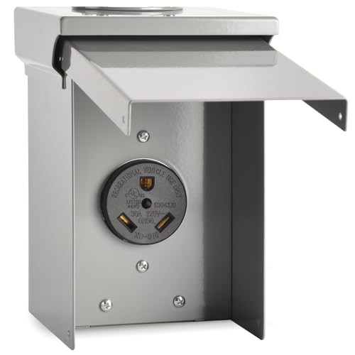 30 Amp RV Outlet Box, NEMA TT-30R RV Electrical Panel-Weatherproof for 30A