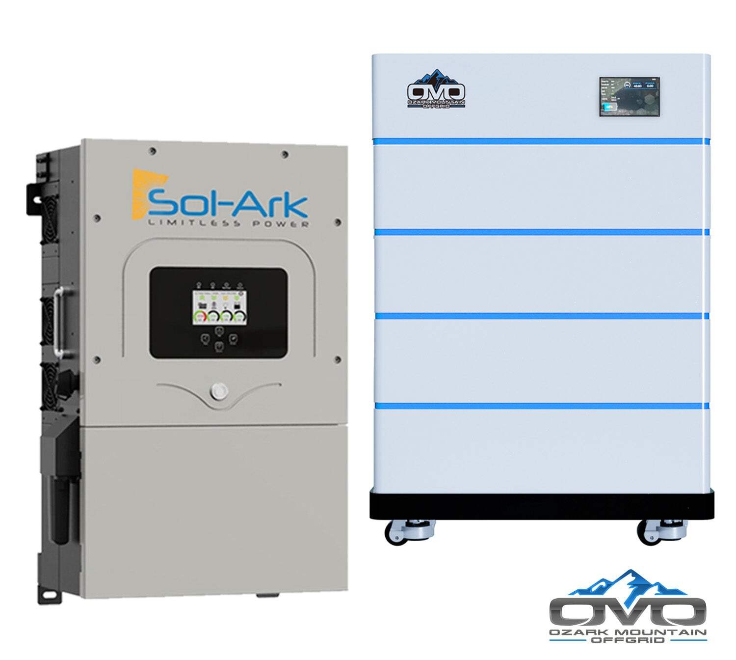30KW Complete Offgrid Solar Kit – 15K Sol-Ark Inverter + 20.48KW OMO Stack Lithi