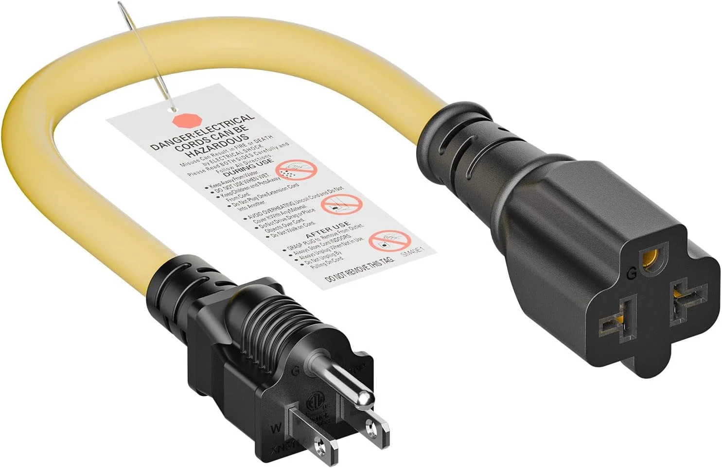 [4-in-1] 12AWG 15 Amp Household AC Plug to 20 Amp T Blade Adapter Cable, NEMA 5-
