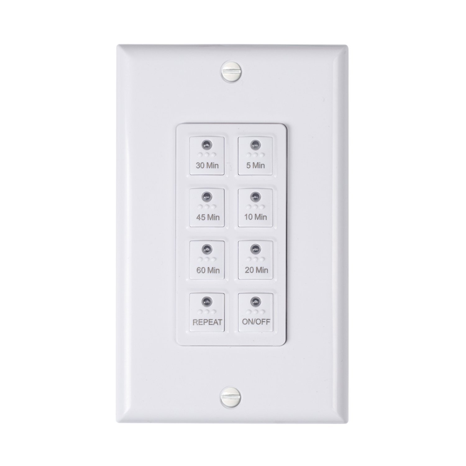 BN-LINK 2Pcs Countdown Digital In-wall Timer Switch w/Push Button for fan,lights