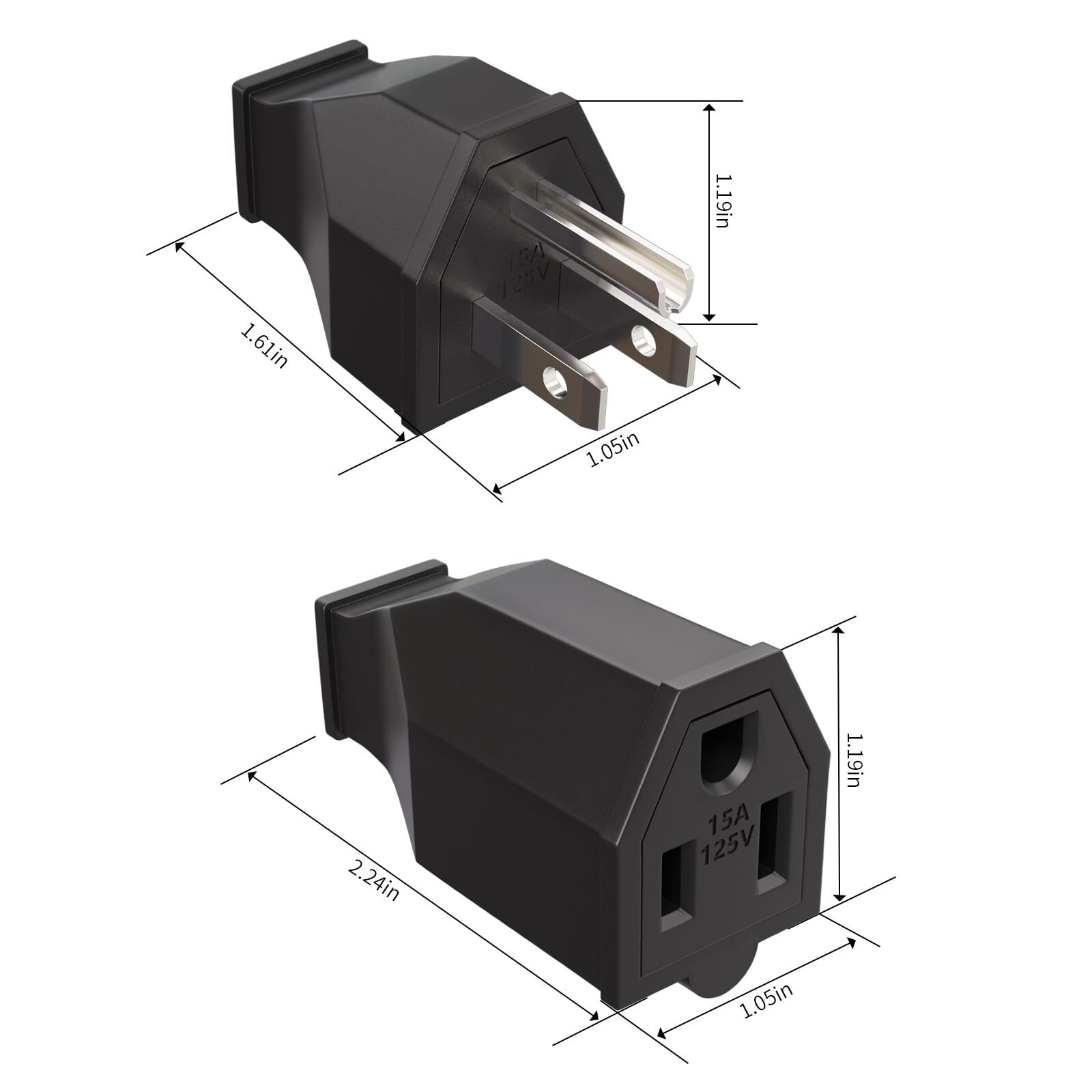 Electrical Replacement Plug & Connector Set, Extension Cord Ends Male and Female