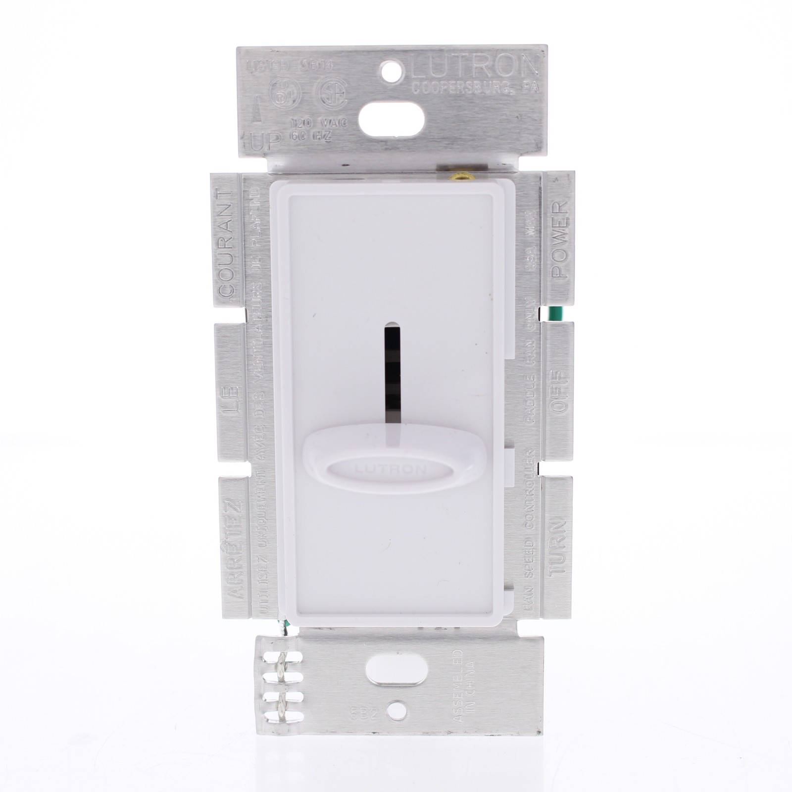 Lutron SFSQ-F-WH 1.5 A Single-Pole Fan Control White Quiet 3-Speed