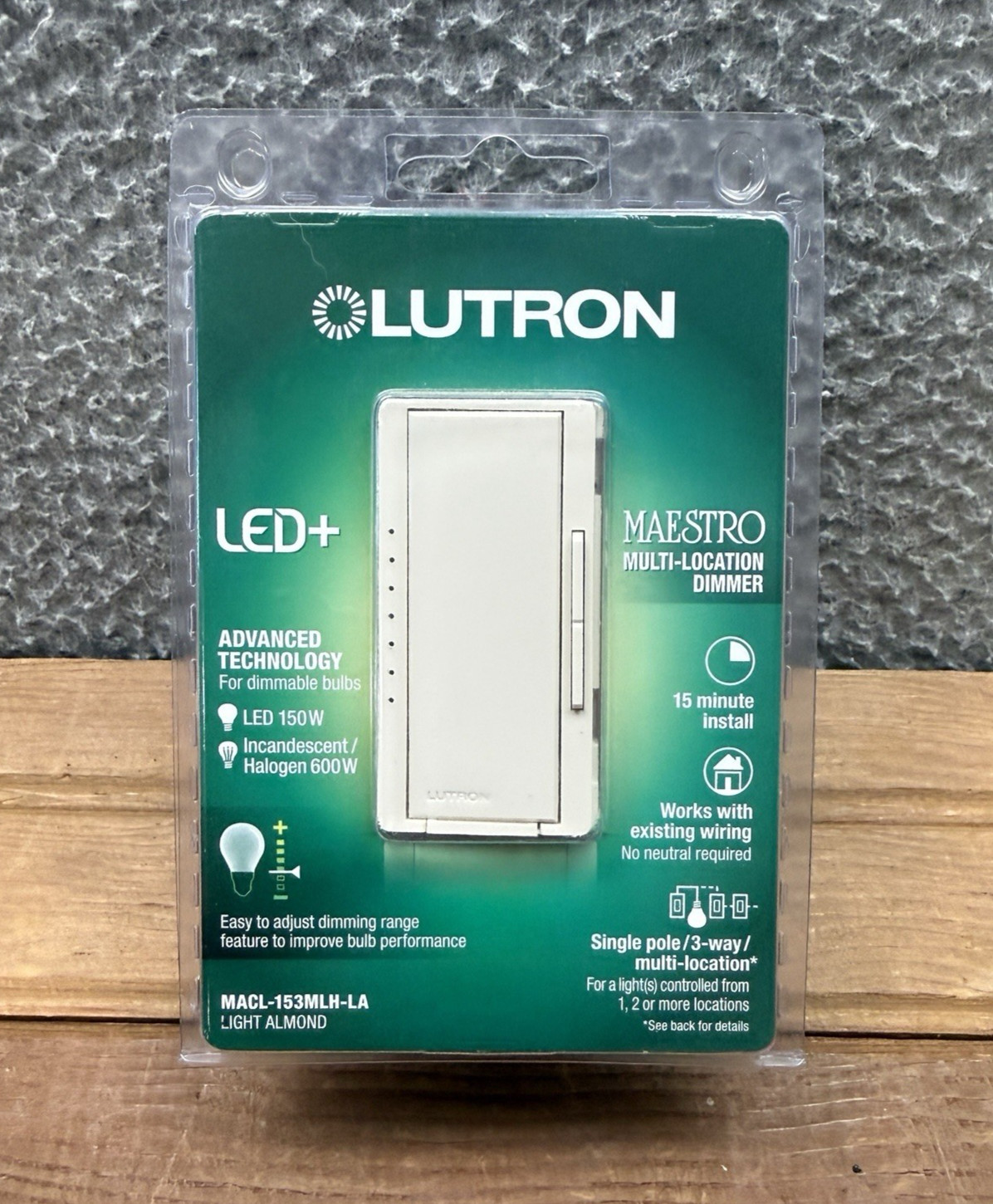 Lutron Maestro Dimmer Switch Light Almond LED+ Multi Location MACL-153MLH-LA NEW