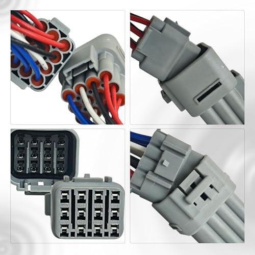 1 Set 12 Pin Waterproof Connector Pigtail, HM090 Sealed 12-Way 3×4, Male &