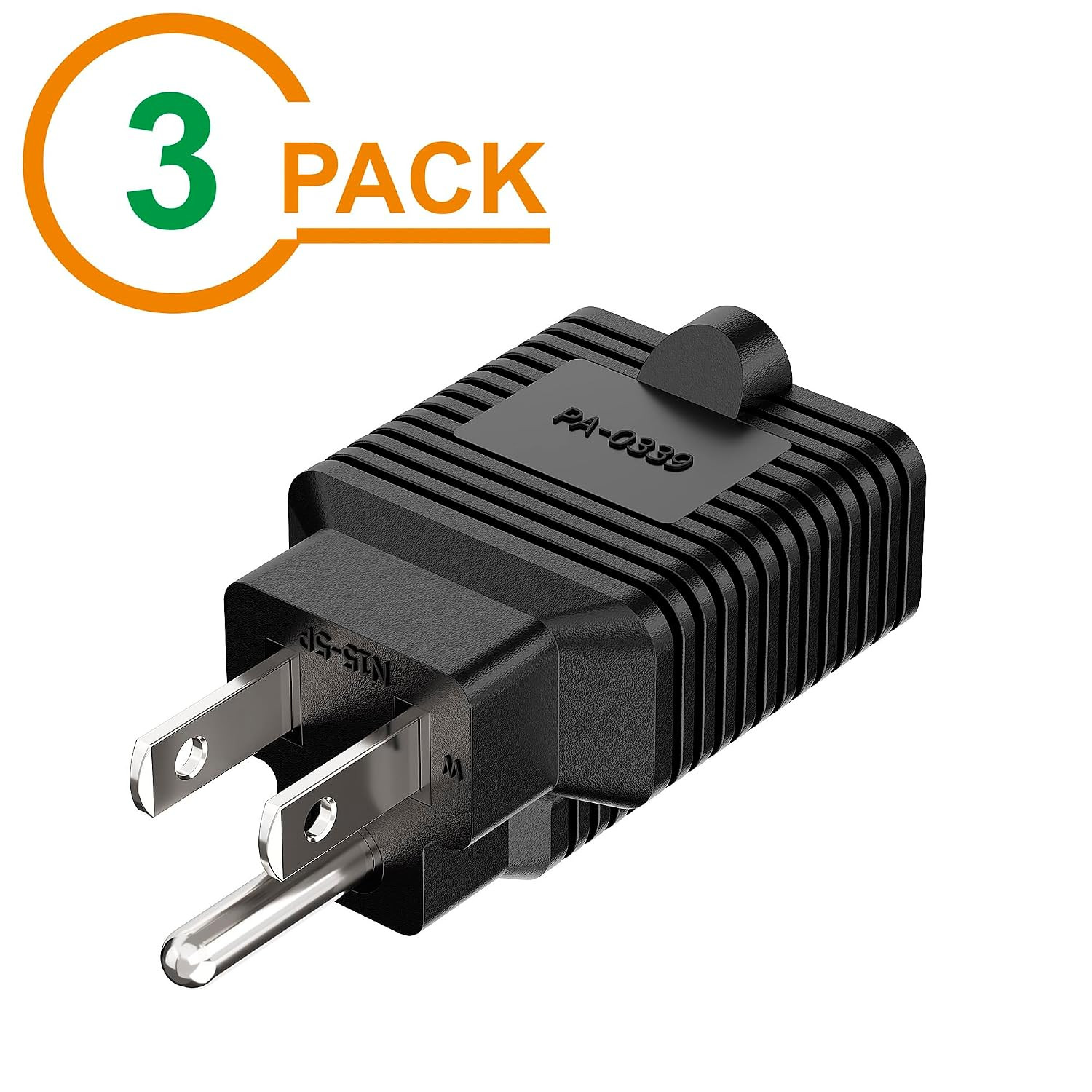 [3Pack] 4-In-1 15 Amp Household AC Plug to 20 Amp T Blade Adapter,5-15P