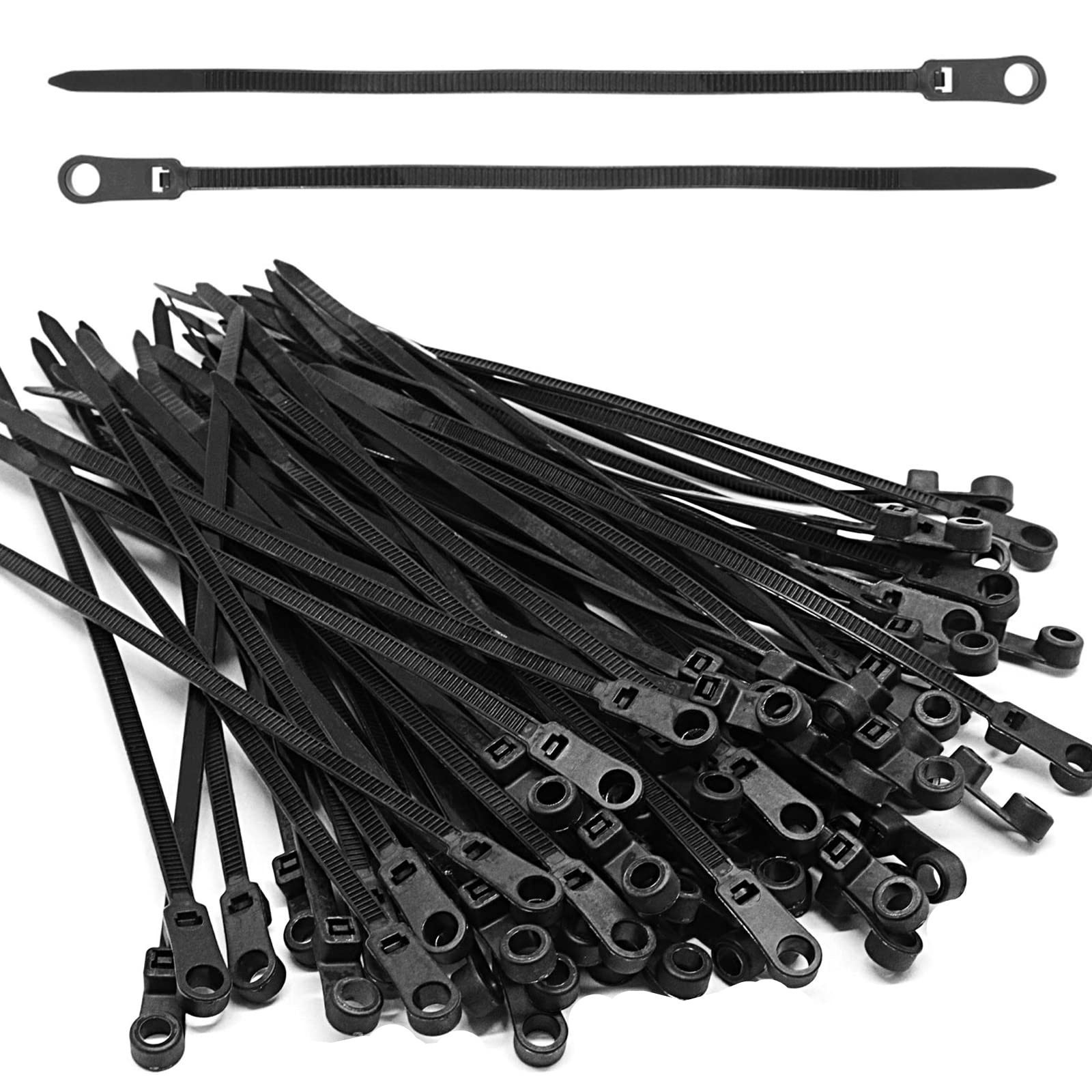 Zip Ties with Screw Hole 150 Pcs, 6 inch 48lbs Electrical Cable Ties Straps, …