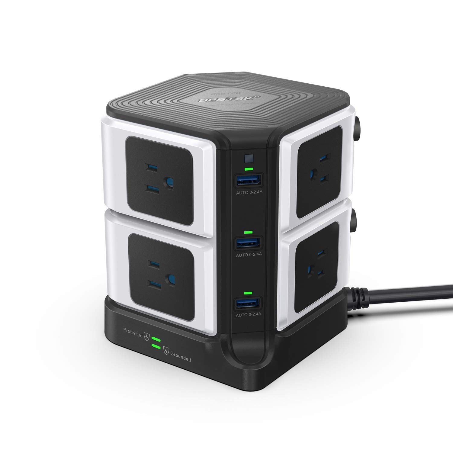 Surge Protector Power Strip with 8 Outlets & 6 USB Ports, 12ft Cord, 1500 Joules