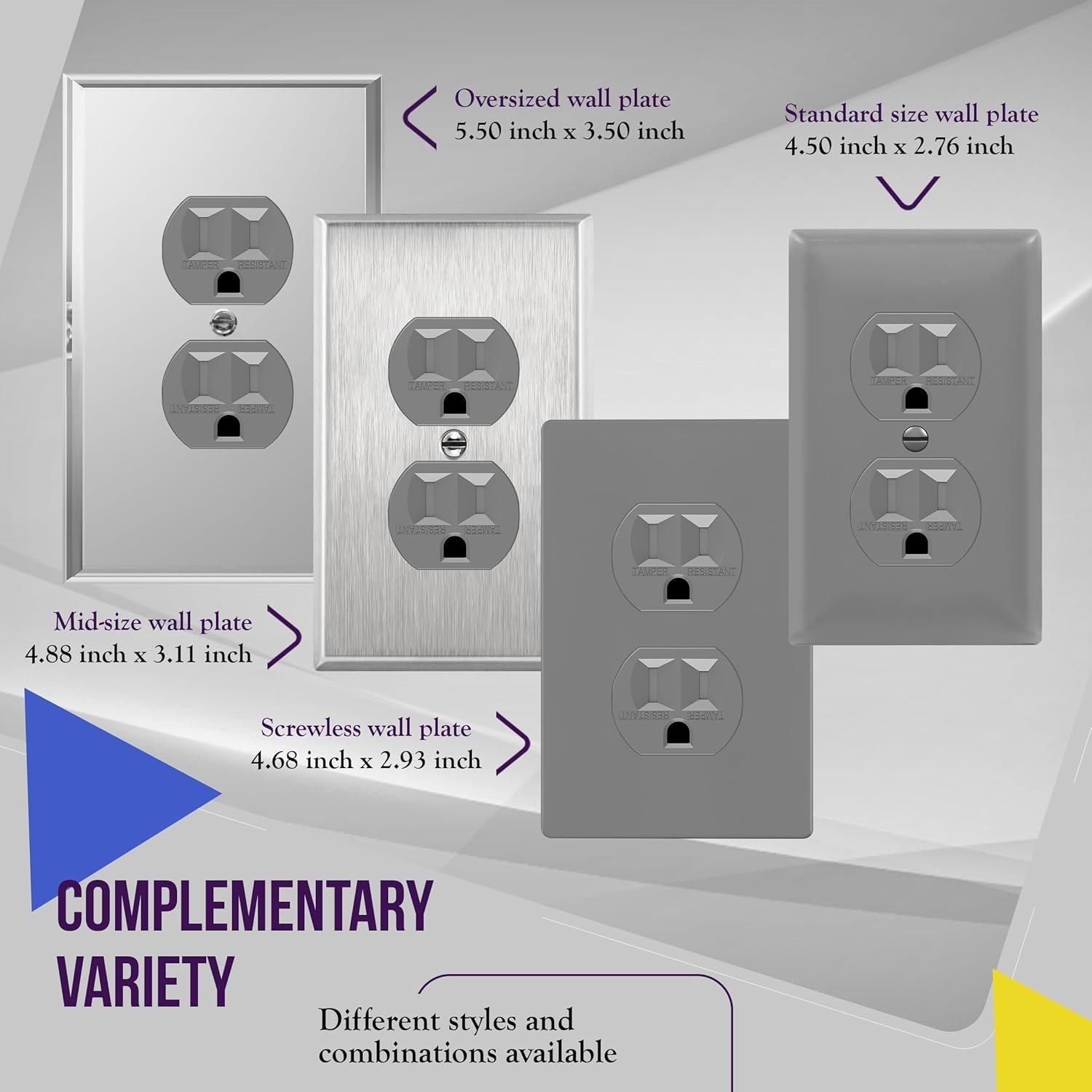 ENERLITES Tamper-Resistant Duplex Receptacle Outlet 61580-TR-GY | Child Safe