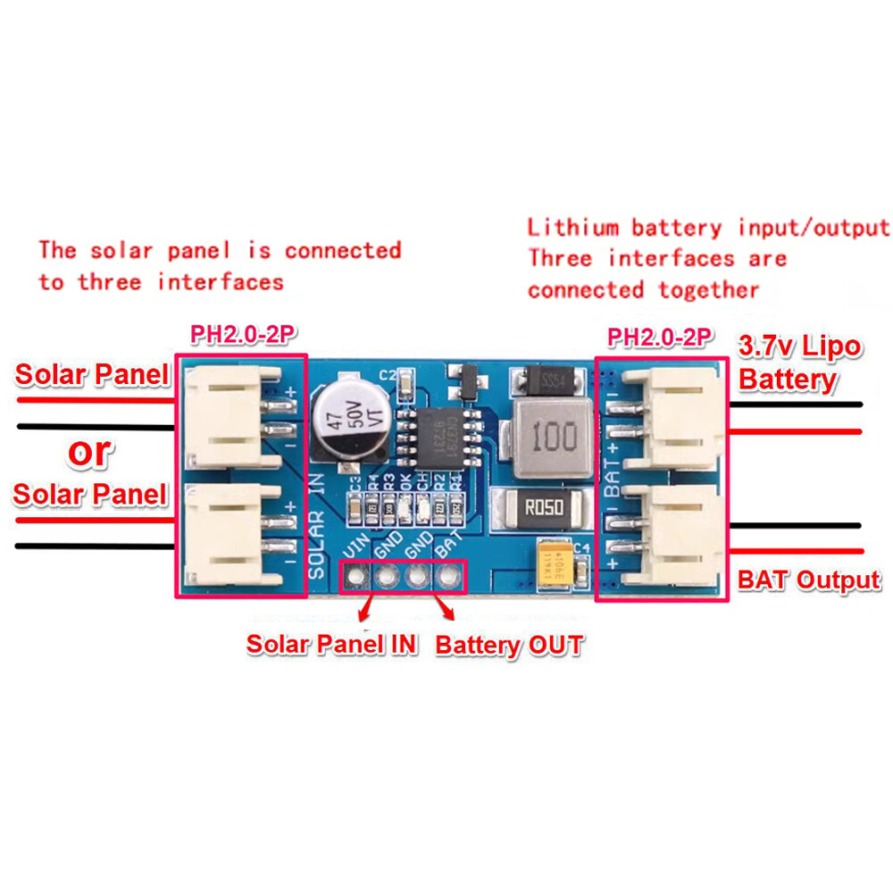 2Pcs 6V CN3791 MPPT Solar Panel Charger Regulator Controller Board 3.7/4.2V