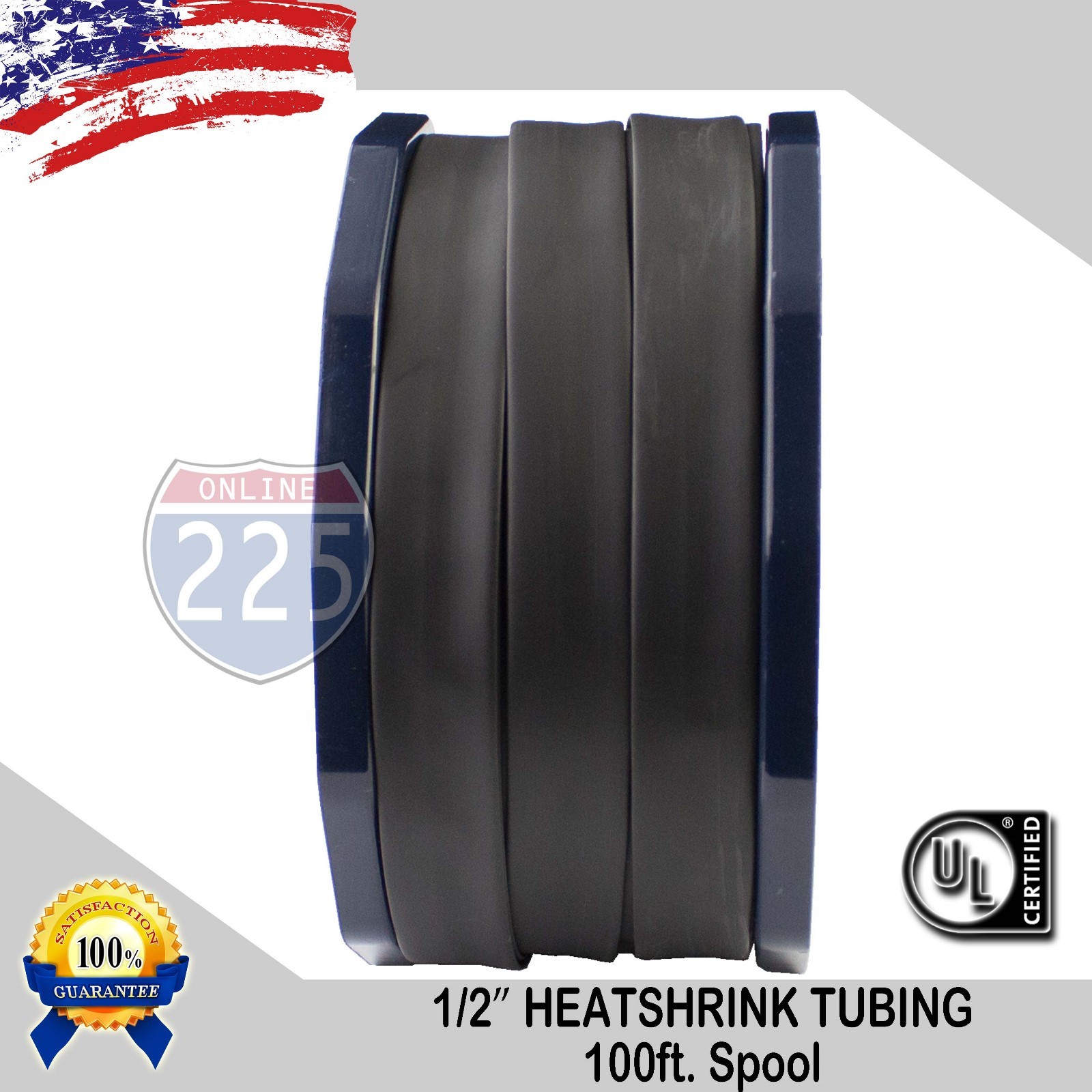 ALL SIZES 1 -100 FT Black Polyolefin 2:1 Heat Shrink Tubing Wire Sleeving UL LOT