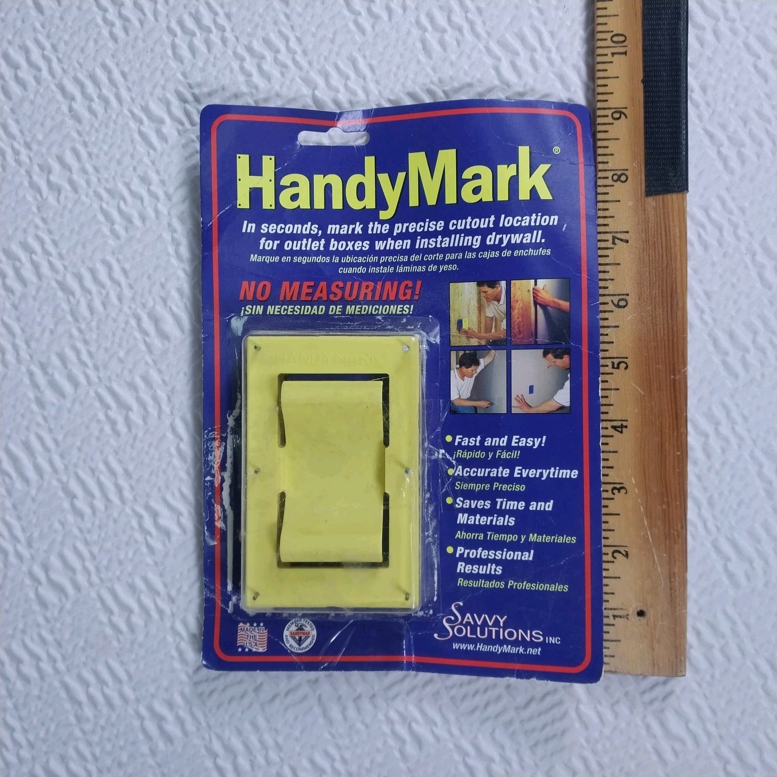 HandyMark Electrical Outlet Box Cutout Jig ABS Plastic Drywall Marking Tool USA
